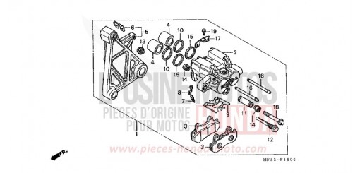 REAR BRAKE CALIPER GL1500J de 1988